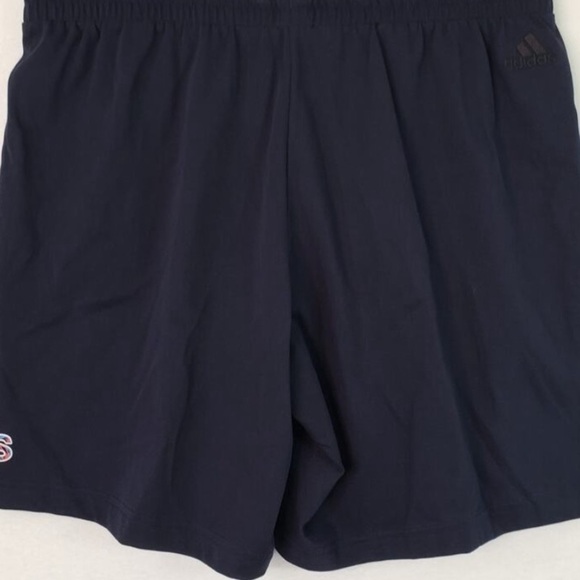 Adidas Essentials Shorts Men's  Navy Blue Americana Knit Shorts Pockets - Picture 4 of 9